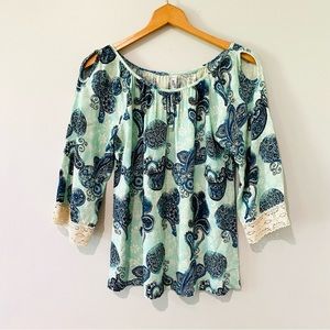 Knit Works Paisley Blouse Large